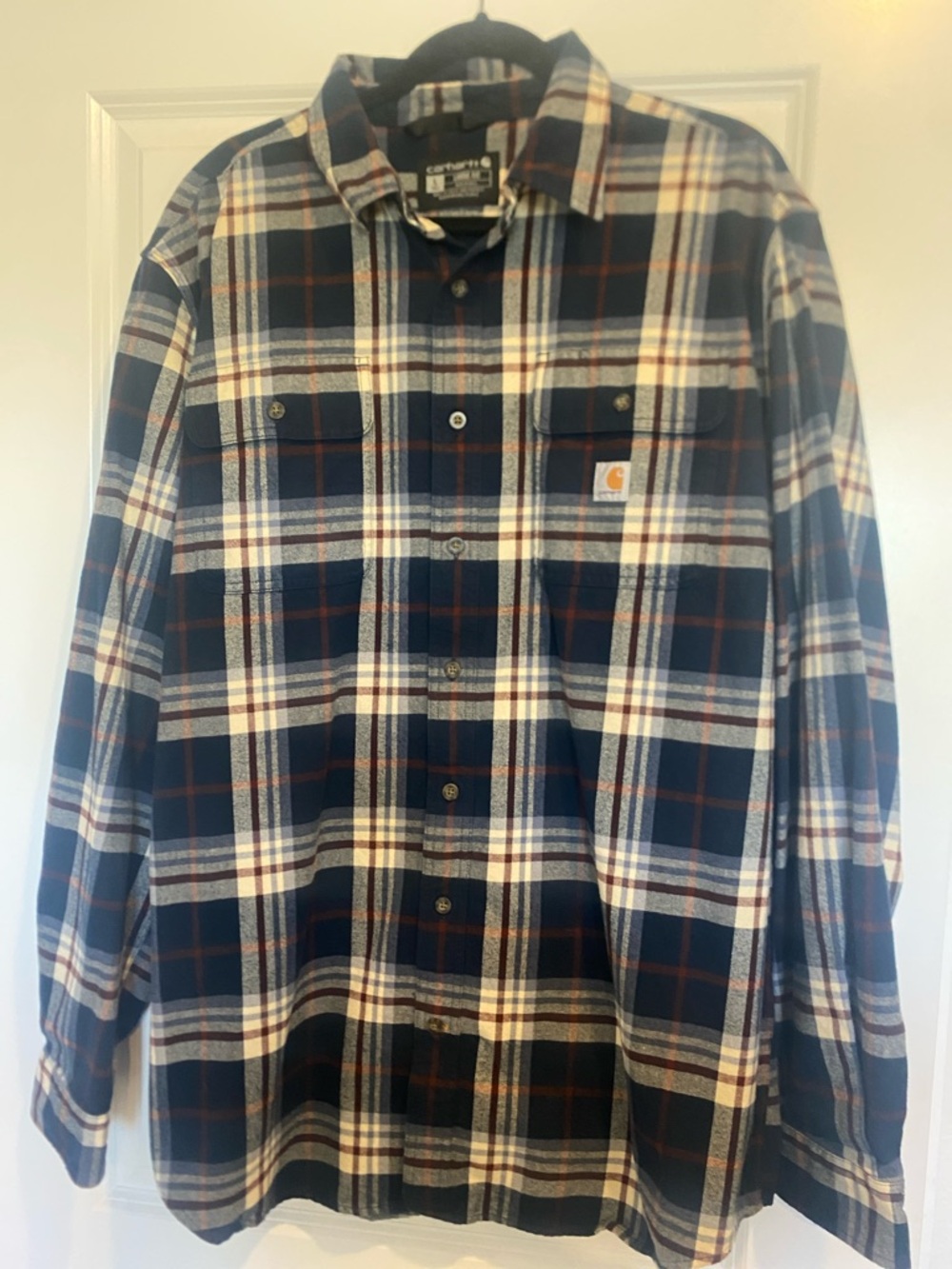 Carhartt size L tall loose fit flannel button down